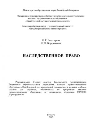 обложка книги Наследственное право автора Н. Богатырева